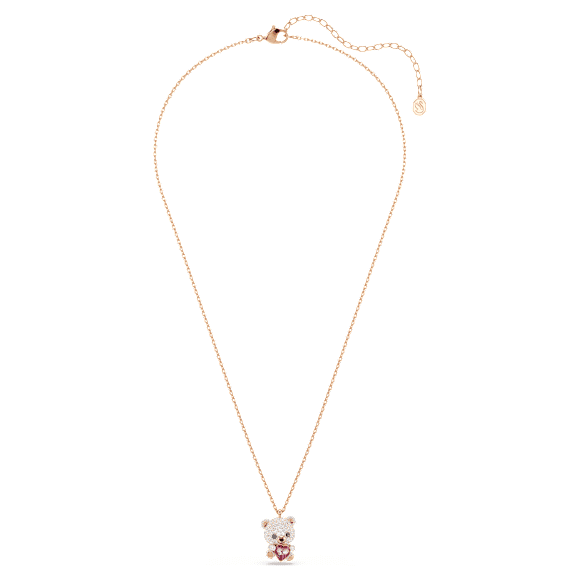 Idyllia 链坠, 混合切割, 泰迪熊, 白色, 镀玫瑰金色调 - Swarovski, 5742363