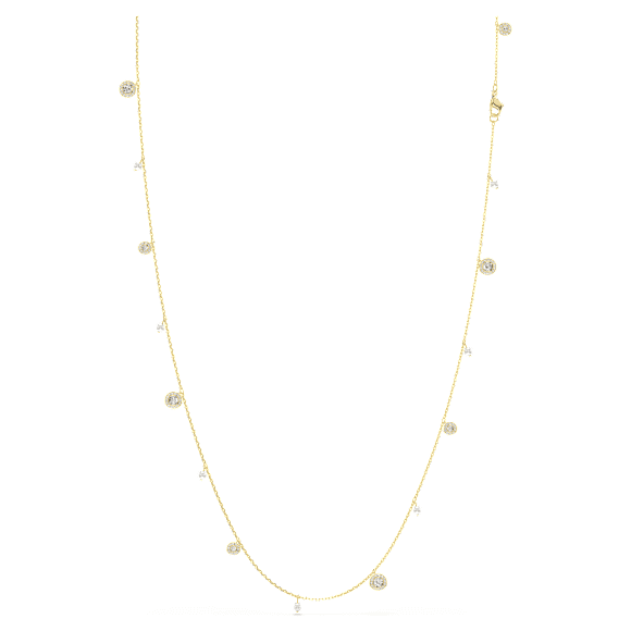 Colar longo Una Angelic, Crystal Pearl, Lapidação redonda, Branco, Lacado a dourado - Swarovski, 5742380