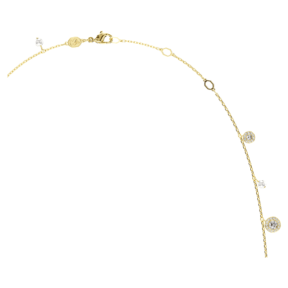 Una Angelic ネックレス, クリスタル・パール, ラウンドカット, ホワイト, 18Kゴールドコーティング - Swarovski, 5742380