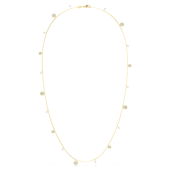 Una Angelic lange ketting, Crystal Pearl, Ronde slijpvorm, Wit, Goudkleurige toplaag - Swarovski, 5742380