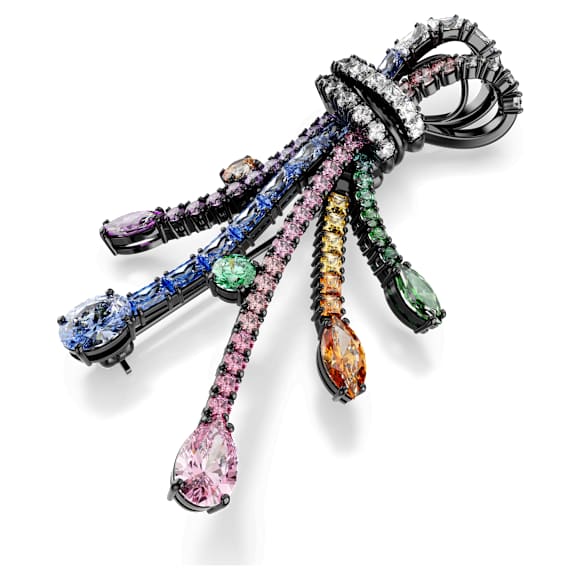 Matrix pendant and brooch, Mixed cuts, Bouquet, Multicolored, Ruthenium plated - Swarovski, 5742674