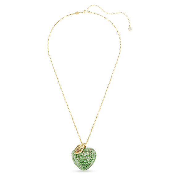 Pandantiv Idyllia, Tăieturi mixte, Măr, Verde, Finisaj din aur de 18k - Swarovski, 5742675