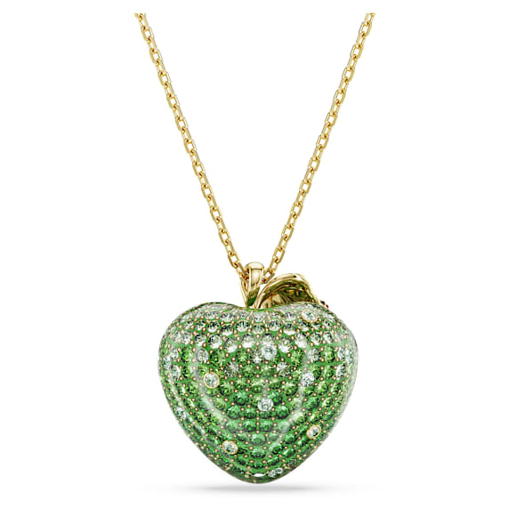 Pendente Idyllia, Taglio misto, Mela, Verde, Finitura oro 18K - Swarovski, 5742675