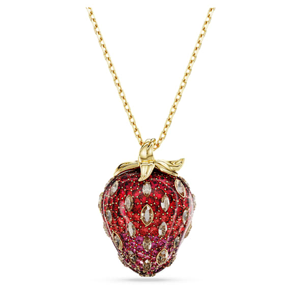 Pendente Idyllia, Taglio misto, Fragola, Rosso, Finitura oro 18K - Swarovski, 5742676