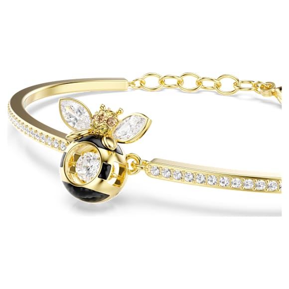 Bracelete Idyllia, Combinação de lapidações, Abelha, Multicor, Lacado a dourado - Swarovski, 5742679