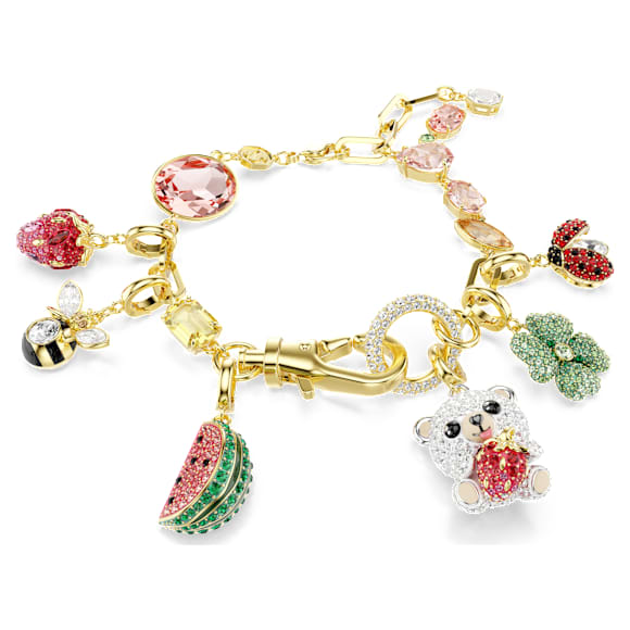 Idyllia bracelet, Mixed cuts, Mixed motifs, Multicolored, 18K gold finish - Swarovski, 5742683