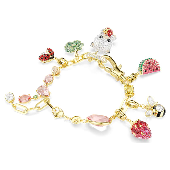 Bransoletka Idyllia, Szlify różnorodne, Różnorodne motywy, Różnokolorowa, Powłoka w odcieniu złota - Swarovski, 5742683