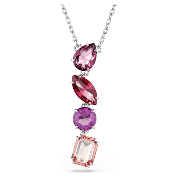 Pendentif Gema, Tailles variées, Rose, Métal rhodié - Swarovski, 5742882