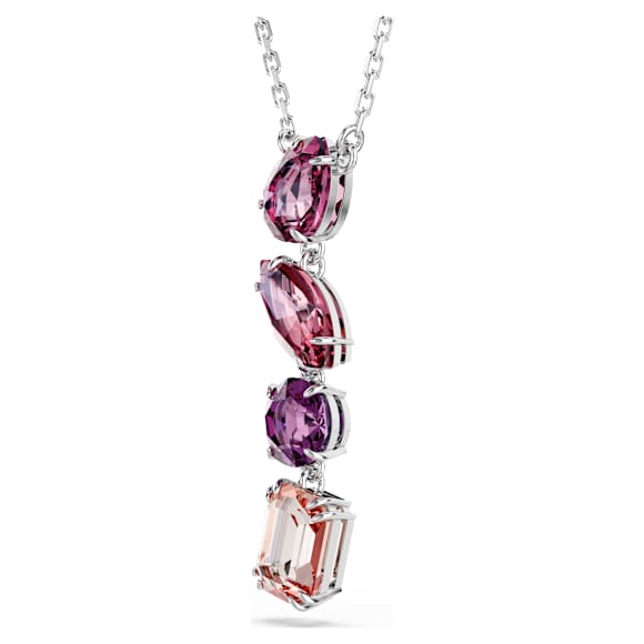 Pendentif Gema, Tailles variées, Rose, Métal rhodié - Swarovski, 5742882