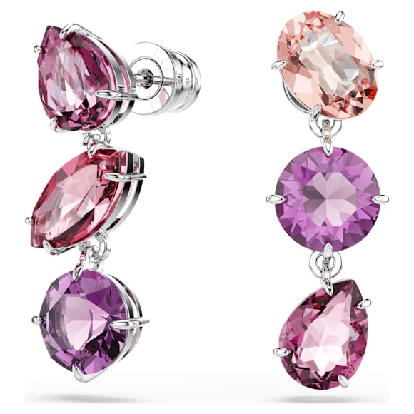 Gema Drop-Ohrhänger, Verschiedene Schliffe, Rosa, Rhodiniert - Swarovski, 5742883