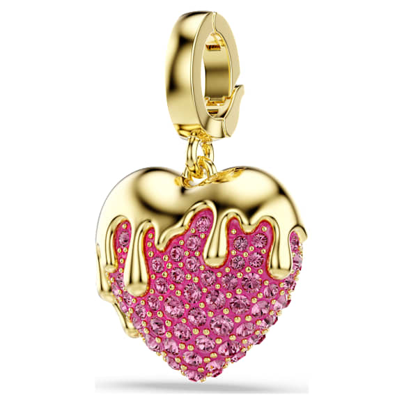 Idyllia Charm, ラウンドカット, ハート, ピンク, ゴールドトーン・プレーティング - Swarovski, 5742953