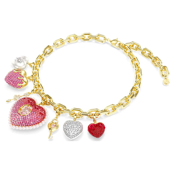 Collar Idyllia, Tallas mixtas, Corazón, llave, Multicolor, Baño tono oro - Swarovski, 5742956