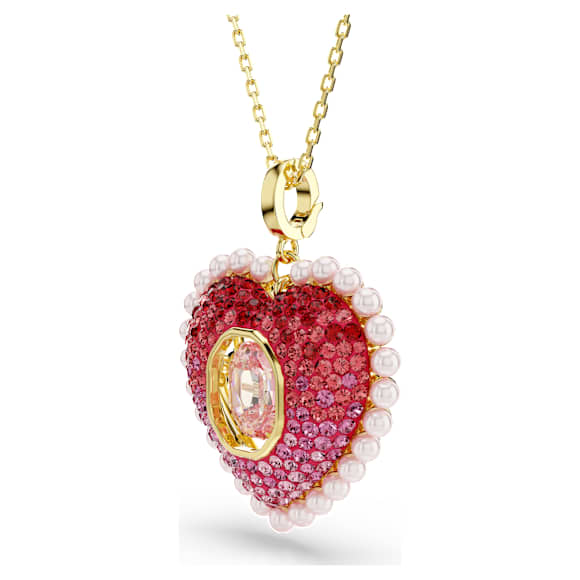 Idyllia Kolye, Karışık kesimler, Kalp, Pembe, 18k altın rengi yüzey - Swarovski, 5742958