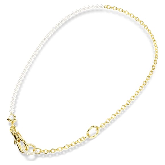 Idyllia สร้อยคอ, มุกคริสตัล, ขาว, ตกแต่งผิวด้วยทองคำ 18K - Swarovski, 5742961