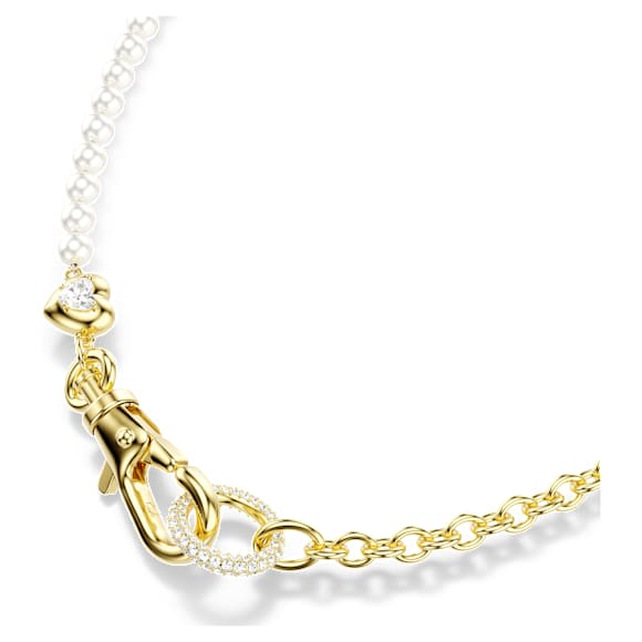 Verižica Idyllia, Kristalni biser, Bela, V videzu 18-karatnega zlata - Swarovski, 5742961