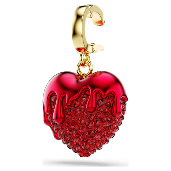 Idyllia Charm, Rundschliff, Herz, Rot, Goldlegierungsschicht - Swarovski, 5742994