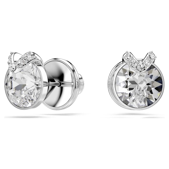 Kit Heath Orecchini A Lobo In Argento 925 Rodiato Con Zirconi Cubici - Design A Cerchio Sinuoso, Gioielli Eleganti In Confezione Regalo