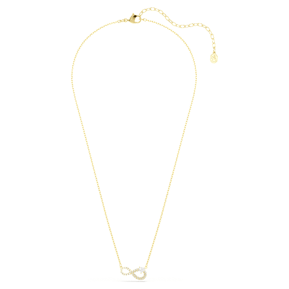 Verižica Hyperbola, Rez v obliki srca, Pavé, Infinity, Bela, PVD zlatega odtenka - Swarovski, 5743013