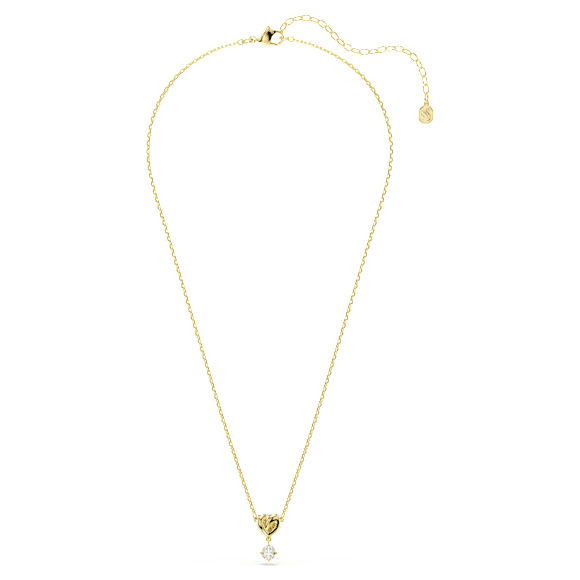 Lifelong 链坠, 圆形切割, 心形, 白色, 镀金色调 - Swarovski, 5743016