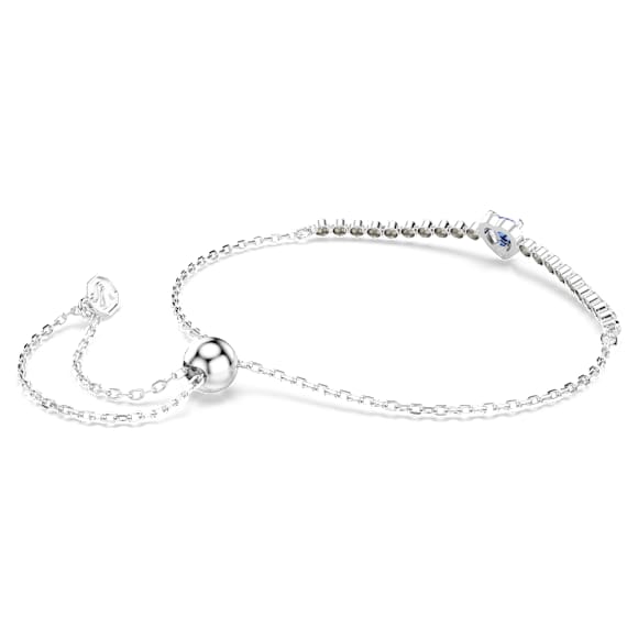 One 手鏈, 混合式切割, 心形, 藍色, 鍍白金色 - Swarovski, 5743019