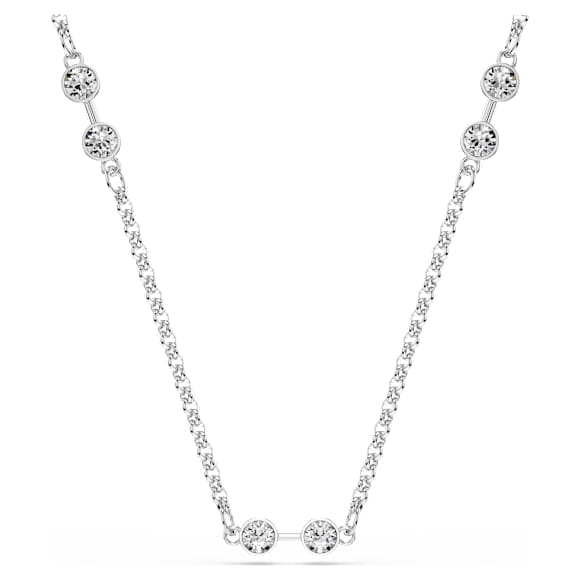 Náhrdelník Swarovski Remix, Kulatý výbrus, Bílá, Pokoveno rhodiem - Swarovski, 5743028