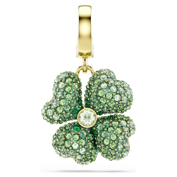 Charm Idyllia, Quadrifoglio, Verde, Placcato color oro - Swarovski, 5743130