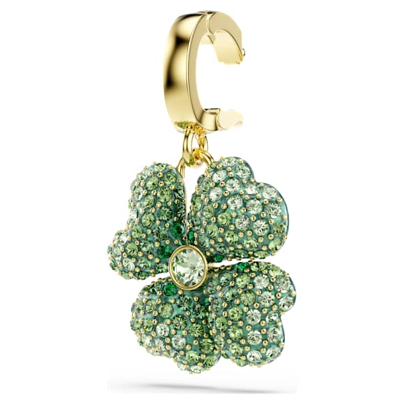 Charm Idyllia, Trèfle à quatre feuilles, Vert, Placage de ton or - Swarovski, 5743130