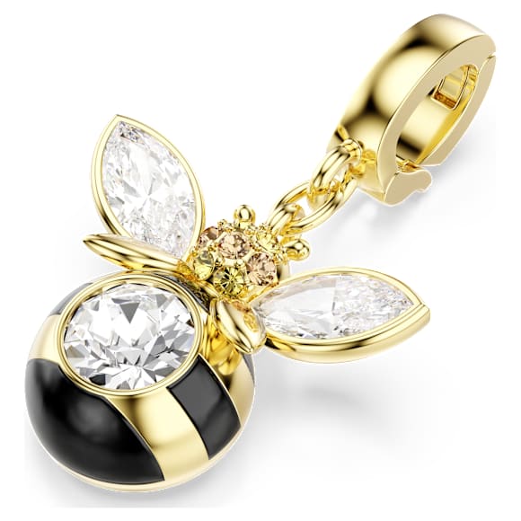 Idyllia charm, Mixed cuts, Bee, Multicoloured, 18K gold finish - Swarovski, 5743132