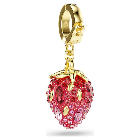 Idyllia 吊坠, 混合切割, 草莓, 红色, 金色饰面 - Swarovski, 5743136