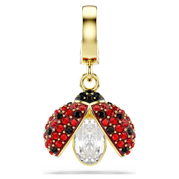 Charm Idyllia, Combinação de lapidações, Joaninha, Vermelho, Lacado a dourado - Swarovski, 5743138