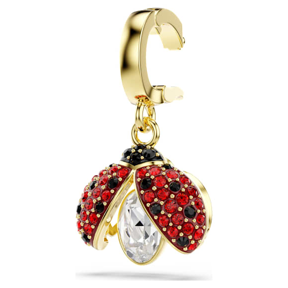 Idyllia charm, Mixed cuts, Ladybug, Red, Gold-tone plated - Swarovski, 5743138