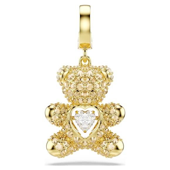Idyllia 吊坠, 混合切割, 泰迪熊, 金色饰面 - Swarovski, 5743147