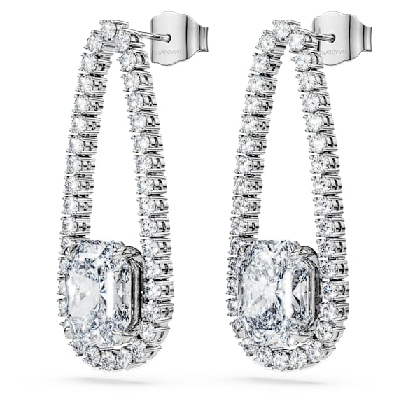 Octagon Tennis earrings, Lab-grown diamonds 7.95 ct tw, Mixed shapes, 18K white gold - Swarovski, 5743353
