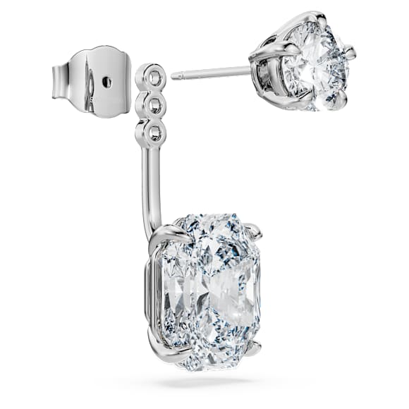 Octagon earring jackets, Lab-grown diamonds 9.65 ct tw, Mixed shapes, 18K white gold - Swarovski, 5743354