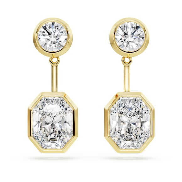 Octagon earring jackets, Lab-grown diamonds 7.70 ct tw, Mixed shapes, 18K yellow gold - Swarovski, 5743356