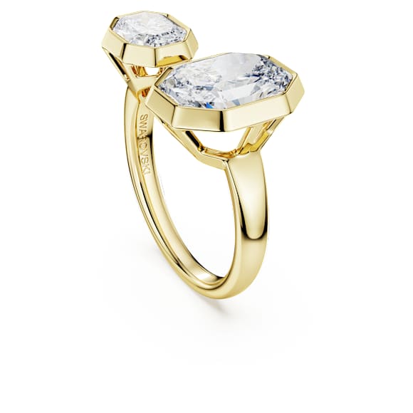 Bague à chaton Octagon, Diamants de synthèse 4,10 ct tw, Forme Octagon, Or jaune 18 carats - Swarovski, 5743358