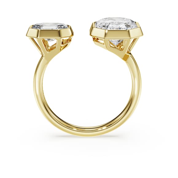 Bague à chaton Octagon, Diamants de synthèse 4,10 ct tw, Forme Octagon, Or jaune 18 carats - Swarovski, 5743358
