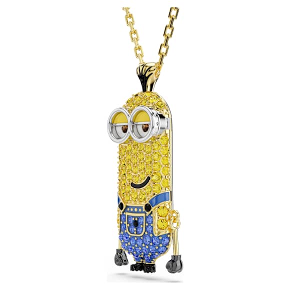 Wisiorek Minions Kevin, Oprawa brukowa, Różnokolorowy, Wykończenie z 18-karatowego złota - Swarovski, 5743384