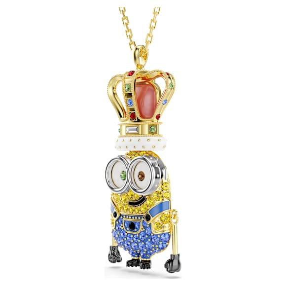 Μενταγιόν Minions King Bob, Pavé, Πολύχρωμο, Φινίρισμα με χρυσό 18 καρατίων - Swarovski, 5743385