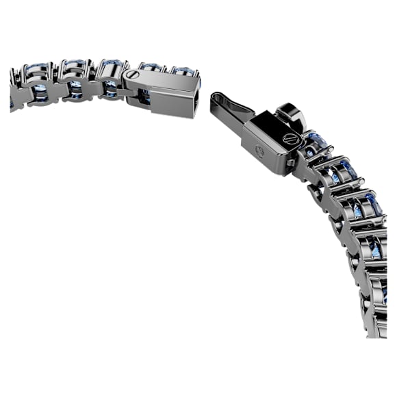 Bracelete Tennis Matrix, Lapidação redonda, Azul, Lacado a ruténio - Swarovski, 5743438