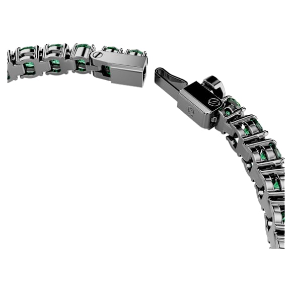 Matrix Tennisarmband, Ronde slijpvorm, Groen, Ruthenium toplaag - Swarovski, 5743446