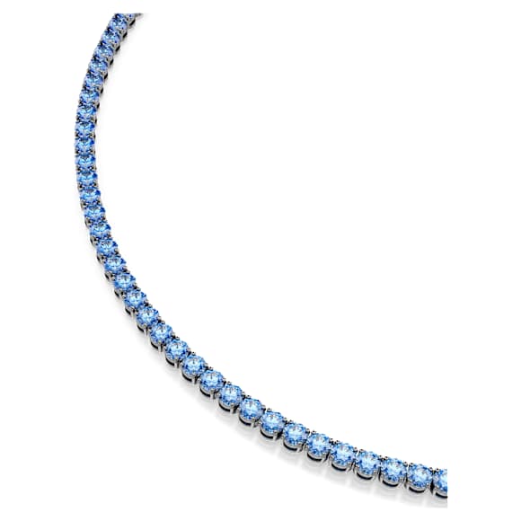 Colar Tennis Matrix, Lapidação redonda, Azul, Lacado a ruténio - Swarovski, 5743450