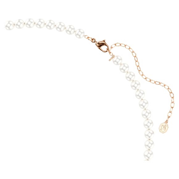 Colar Matrix, Crystal Pearl, Lapidação redonda, Branco, Acabamento em ouro rosa de 18 quilates - Swarovski, 5743457