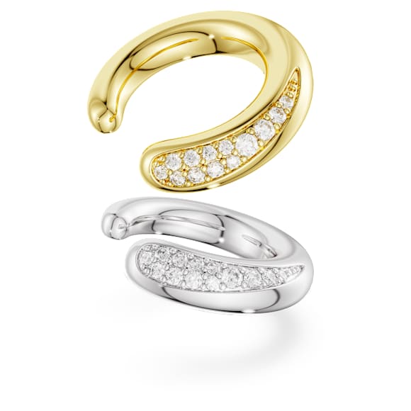 Swarovski Classica 이어 커프, 라운드 컷, 화이트, 스털링 실버, 18k 골드 피니시 - Swarovski, 5743473