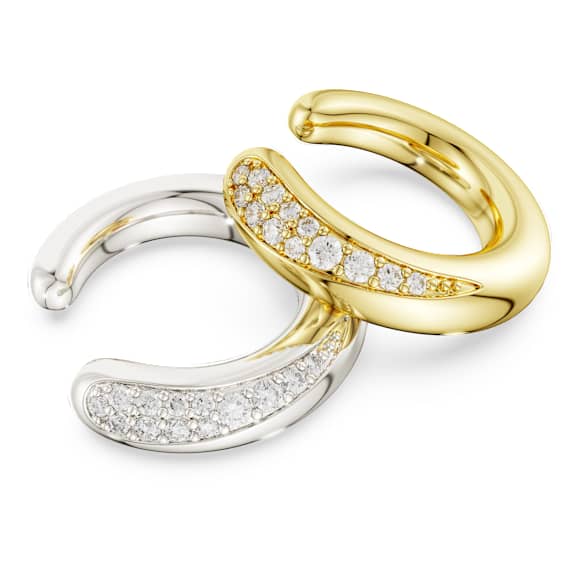 Swarovski Classica 이어 커프, 라운드 컷, 화이트, 스털링 실버, 18k 골드 피니시 - Swarovski, 5743473