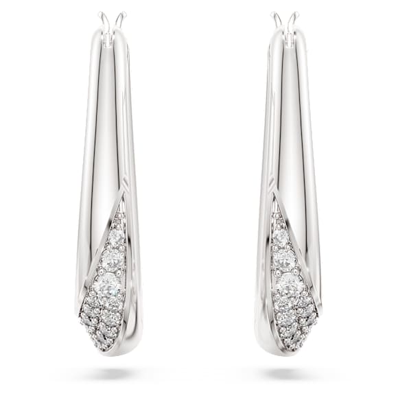 Swarovski Classica 大圈耳環, 圓形切割, 細碼, 白色, 925 銀 - Swarovski, 5743474