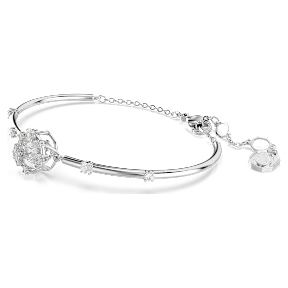 Constella Armband, Rundslipad, Dancing stone, Vit, Rodiumpläterad - Swarovski, 5743523
