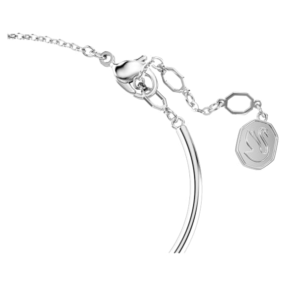 Brățară fixă Constella, Tăietură rotundă, Dancing stone, Albă, Placat cu rodiu - Swarovski, 5743523