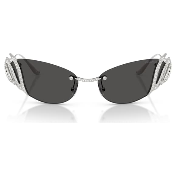 Lunettes de soleil, Style Cat-eye, Cygne, Ton argenté - Swarovski, 5743534