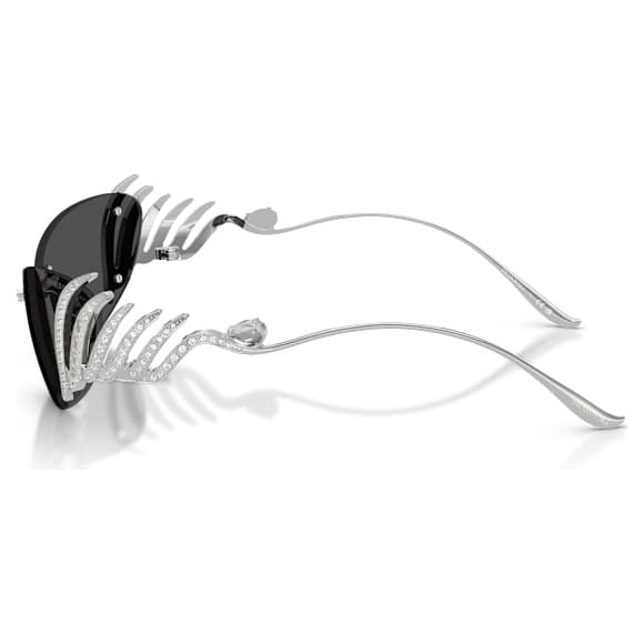 Lunettes de soleil, Style Cat-eye, Cygne, Ton argenté - Swarovski, 5743534